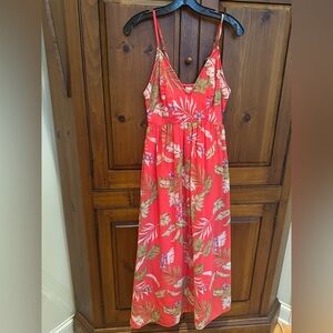 Japana’s Maxi sundress Spring/Summer Bright melon tropical print Size Small EUC